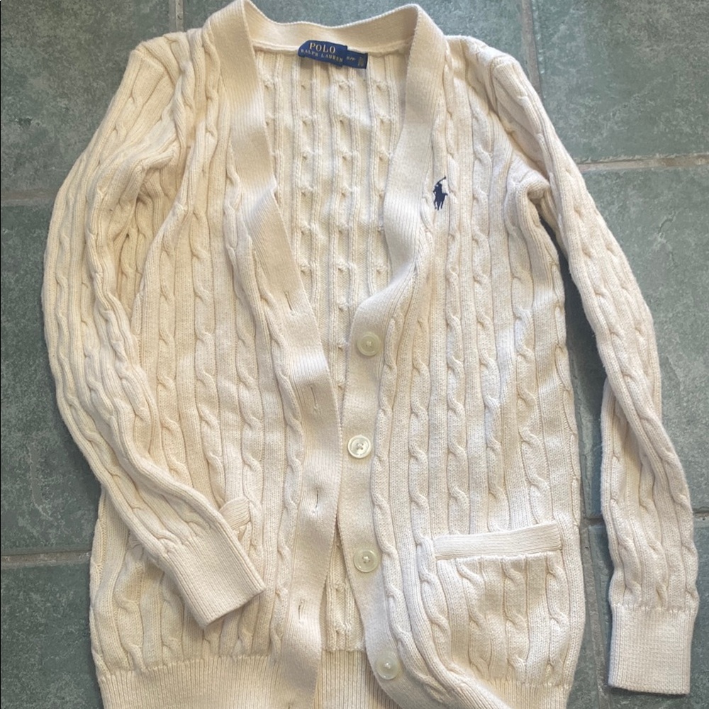 Polo Ralph Lauren Cream Cable Knit Cardigan